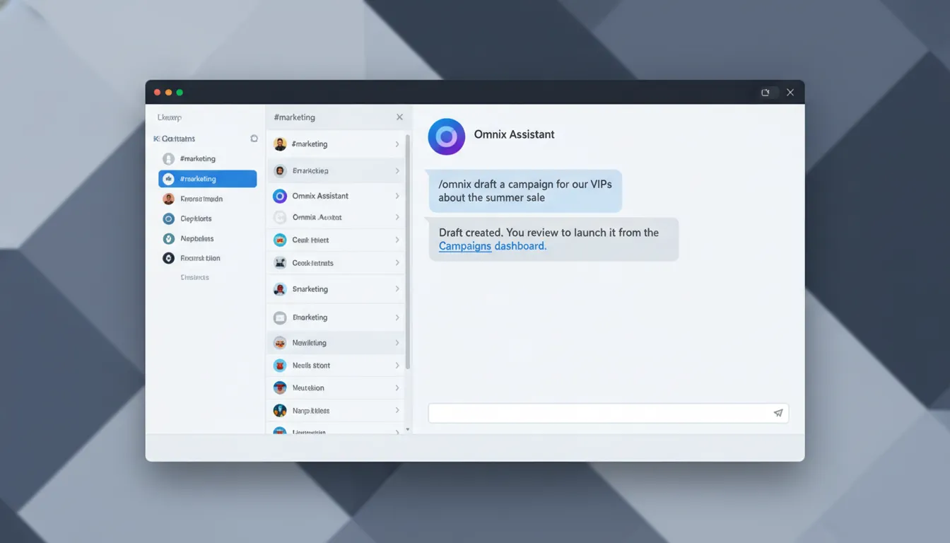 Drafting a campaign from a desktop chat app