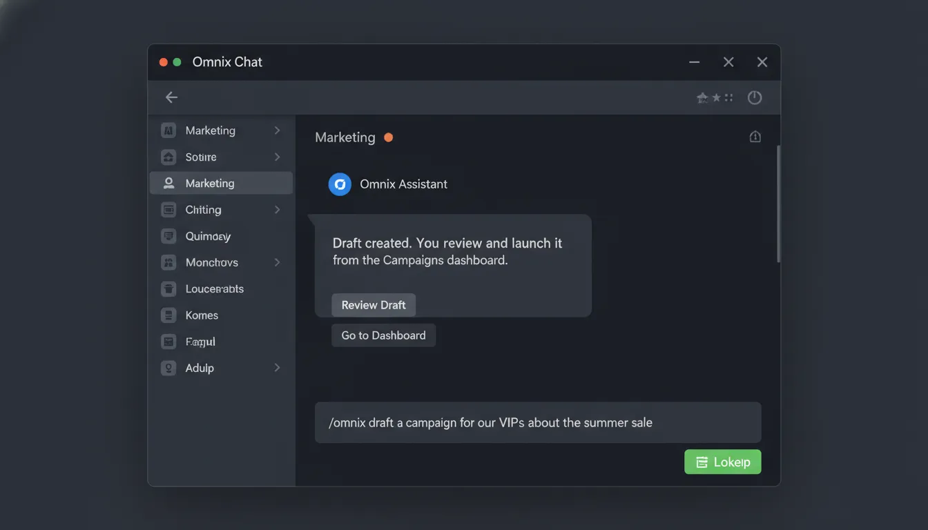 Drafting a campaign from a desktop chat app