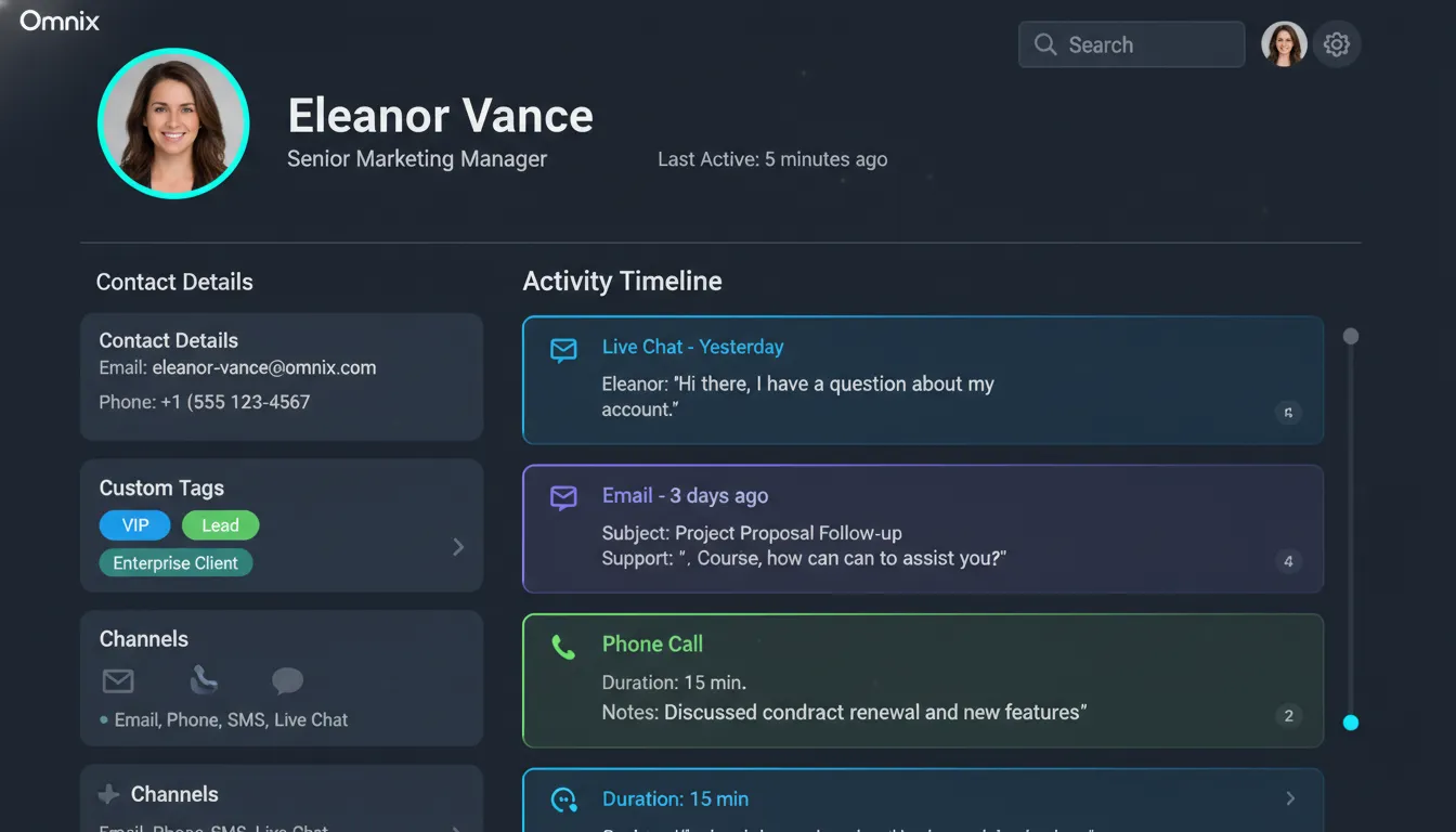 Omnix Contact Profile Page