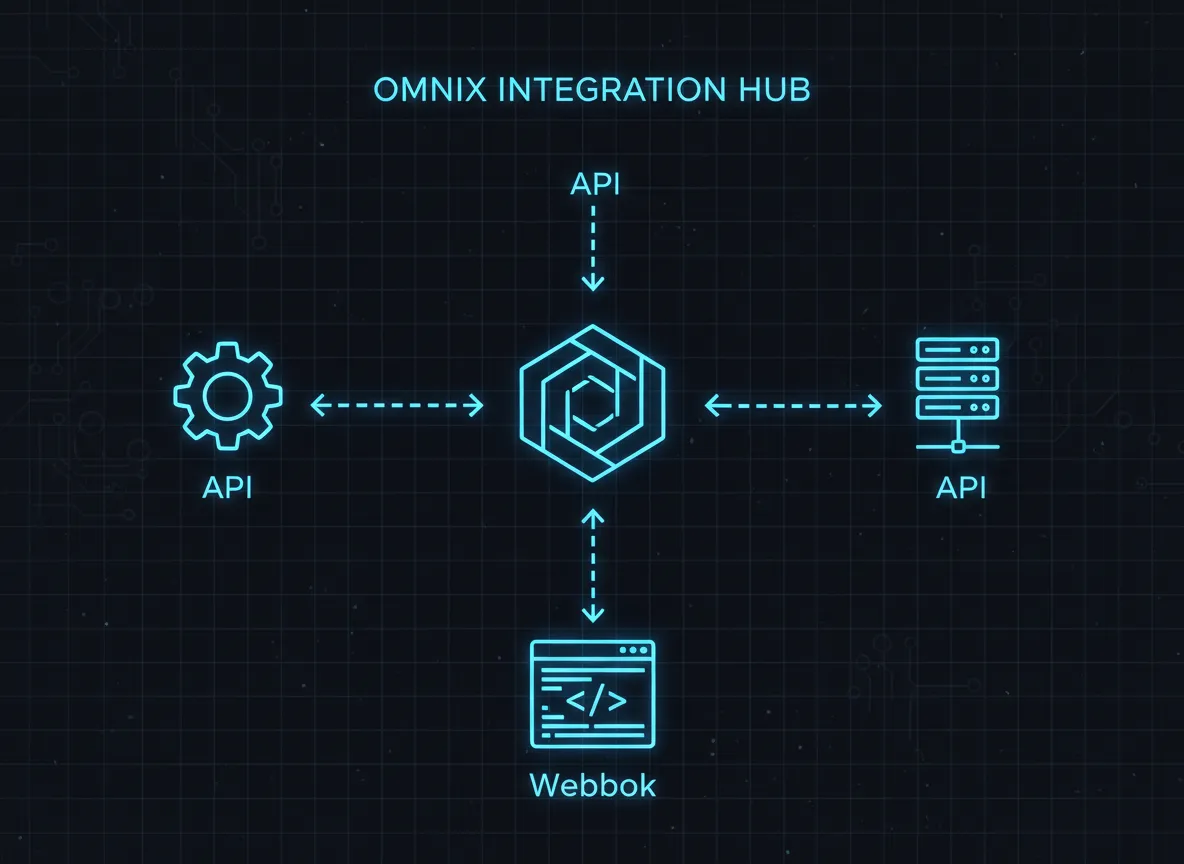 Omnix API and Webhook integration diagram