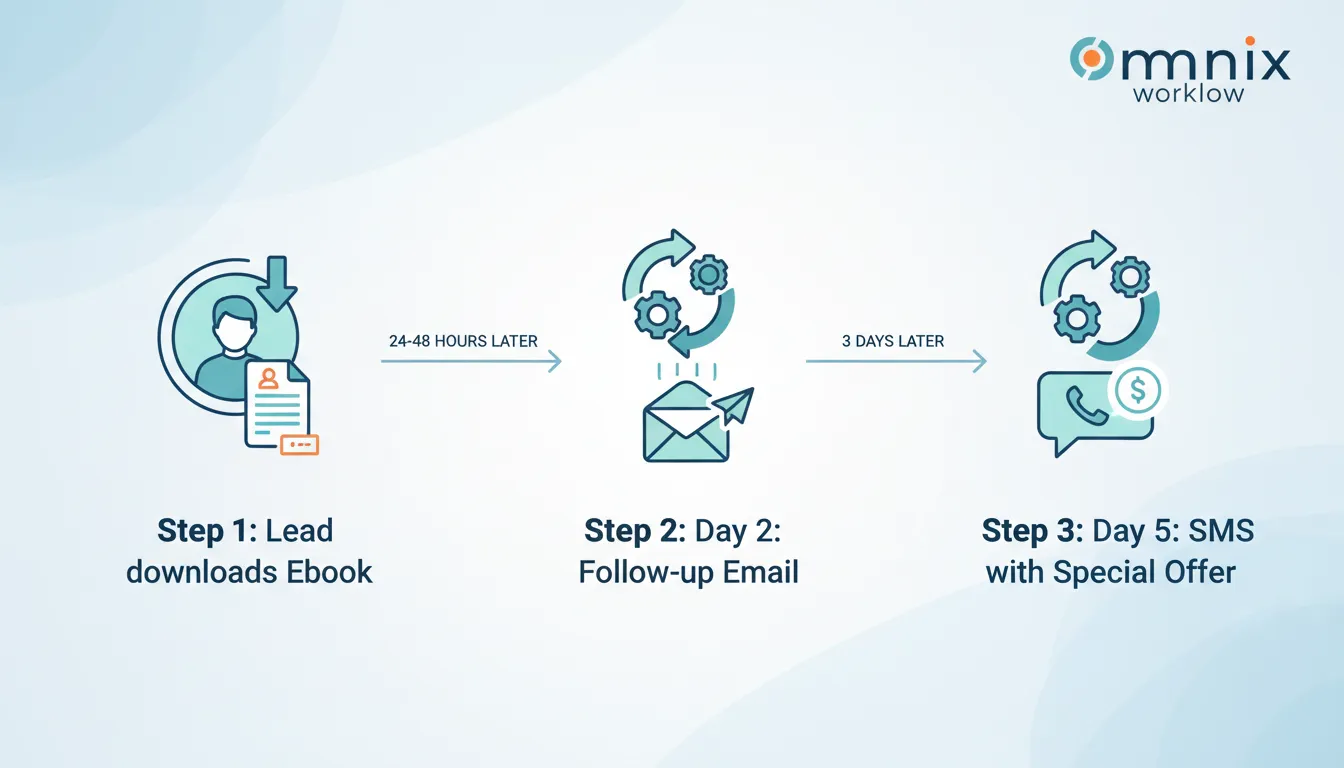 Automated lead nurture workflow diagram